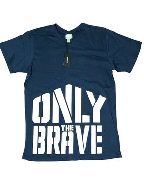 Diesel Black White Only The Brave Short Sleeve Tee Shirt Boys Logo NWT 10